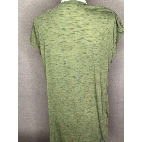 Tru Self Sunflower Graphic Be Happy Curved Hem Sleeveless Green Shirt Tee Sz XL - Picture 2 of 8